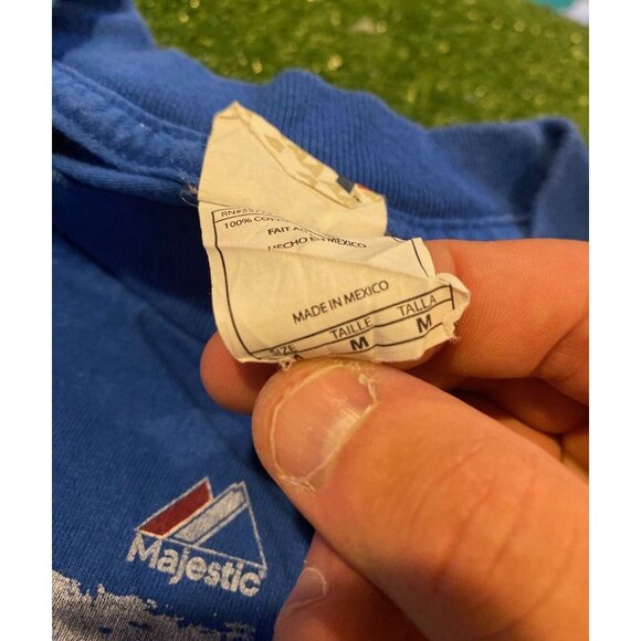 Texas Rangers shirt medium mens blue World Series Y2K Majestic unisex adult 2011 - Picture 2 of 8